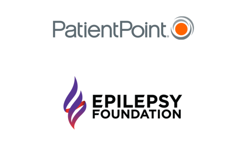 A graphic with the logos of PatientPoint and the Epilepsy Foundation